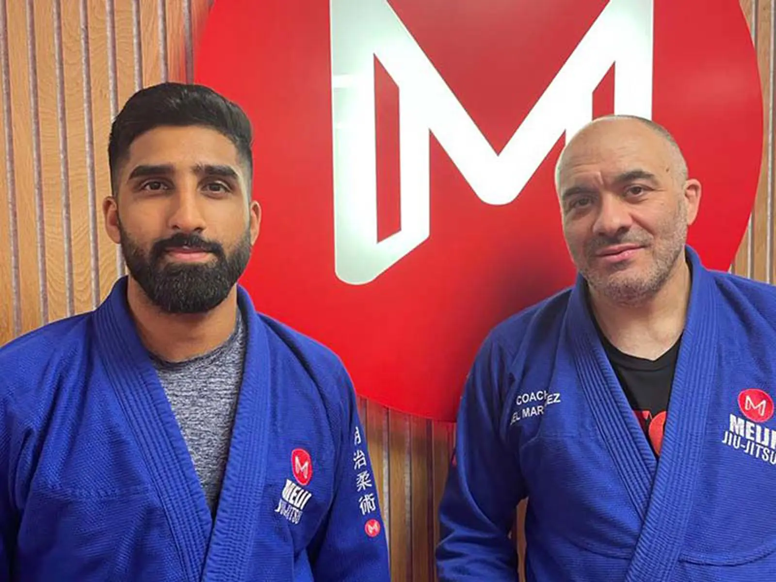 Meiji Jiu-Jitsu student Shayaan Khan with Coach Abel Martinez