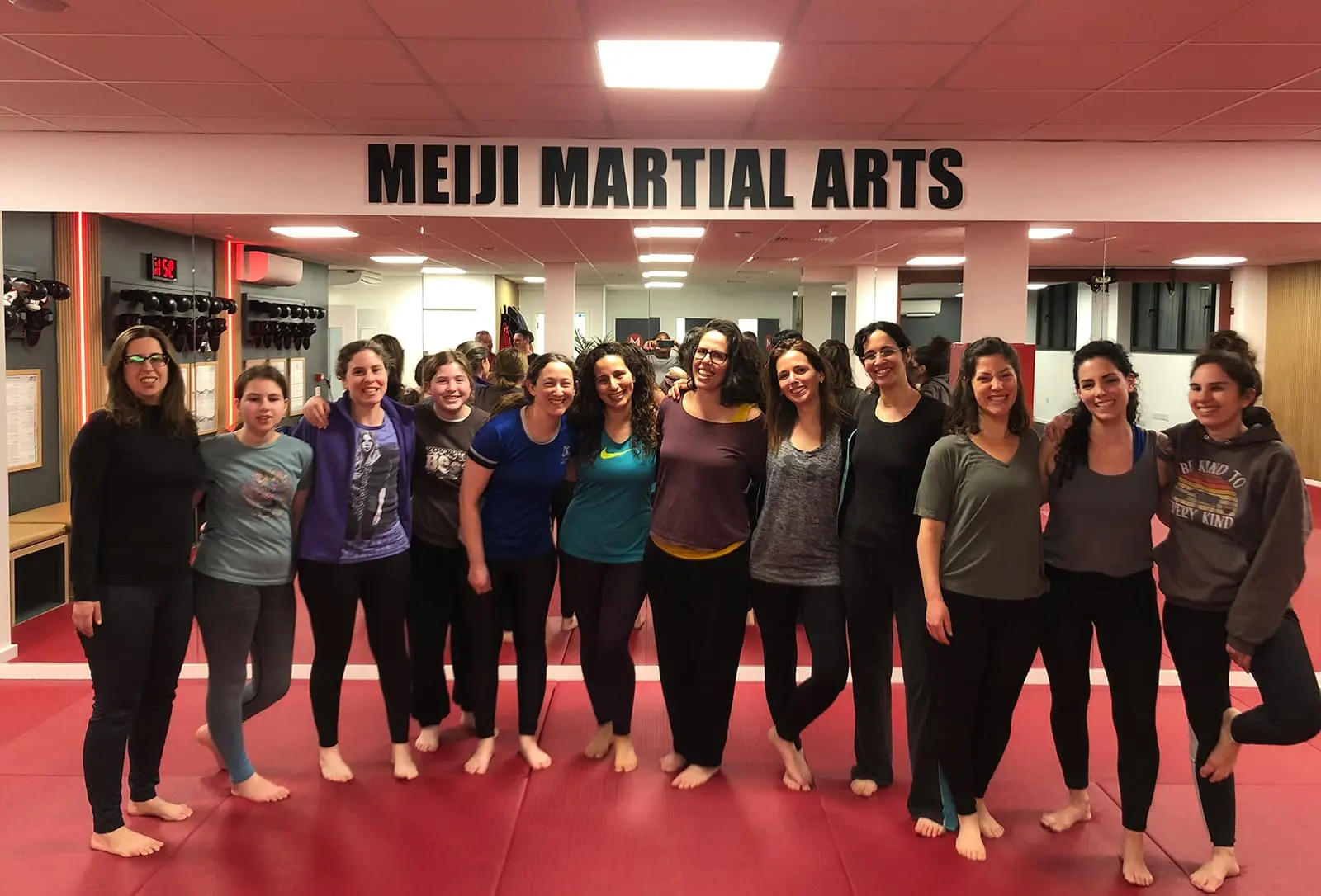 A group of Meiji students in the dojo
