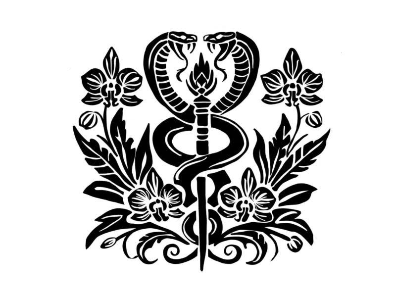 FormaFinalis Rod of Caduceus Snake Orchids Logo