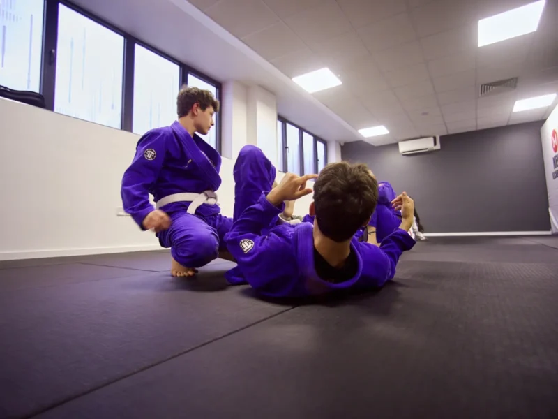 Meiji Martial Arts Jiu Jitsu students sparring practice