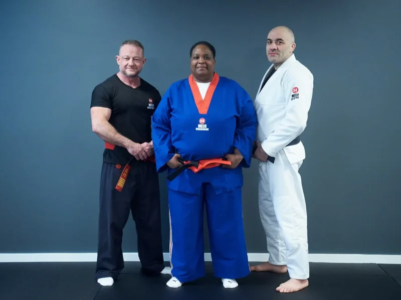 Meiji chief instructors from left to right, Mark, Denise and Abel